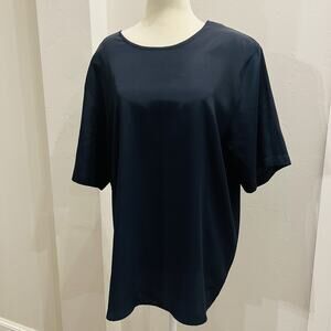 Karen Scott Shoulder Pad Top Women's XL Black Short Sleeve (A0128)